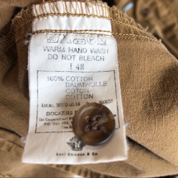 Vintage Dockers Levi’s Tan Work Shirt XL Button Up - Picture 6 of 6
